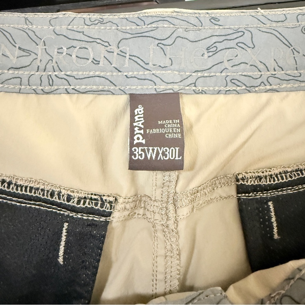 PRANA men’s stretch zion hiking pants | size 35x30 | Tan - Picture 10 of 11